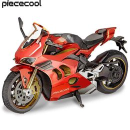 3D Puzzles Piececool Model Building Kits Motorcycle III 3D Puzzle Metal DIY Toys Jigsaw for Teens Brain Teaser Gift for Adult Y240415