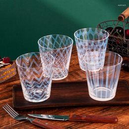 Wine Glasses Simple Pattern Short Mouth Whiskey Cup Large Diameter Heat Resistant Crystal Glass Home Kitchen Drink Beer Vodka Water Mug