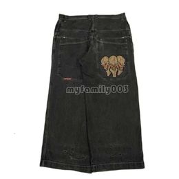 High Quality Men's Jeans JNCO Y2k Harajuku Hip Hop Poker Graphic Retro Blue Baggy Denim Pants Mens Womens Gothic High Waist Wide Trousers 56