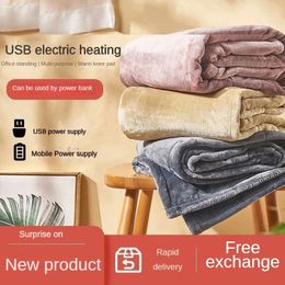 Blankets USBelectric Blanket 5Vheater Mobile Heating Warm Up Single Person Small Electric Safe And Radiation Free