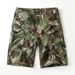 Men's Pants Cargo Camouflage Shorts Large Size Wash Cotton Male Clothing Loose Medium Trousers Denim Casual Quarter Men