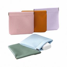 casual Cosmetic Mini Bag Automatic Closing Mini Lipstick Bags Soft Pu Leather Solid Makeup Pouch Travel Storage Bag Female L5Fr#