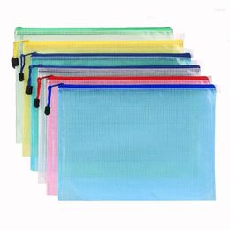 Storage Bags 1PCS Stationery Folder File Mesh Zipper Pouch A4 A5 A6 A3 Document Bag Zip Folders School Office Supplies