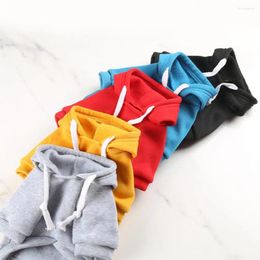 Dog Apparel Fashionable Coat Better Fit Solid Color Hoodie With Back Pocket Skin-Friendly Polyester For Puppy