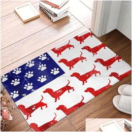 Carpets Dachshund Pet Dog Non-Slip Doormat Bath Mat Cute America Flag 4Th Of Jy Hallway Carpet Entrance Door Rug Home Decor Drop Del Dhfe1