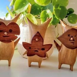 Decorative Figurines 1/3pcs Wooden Korok Statue Family Game Breathed Of The Wilds Handwork Statues Garden Ornament Carving Gift Home Room