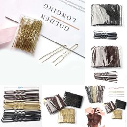 New 50Pcs Women 6Cm Waved U-Shaped Bobby Pin Barrette Salon Grip Clip Hairpins Black Metal Hair Accessories For Bun