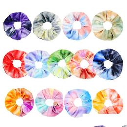 Hair Accessories 9 Colors Ins Veet Scrunchies Tie Dye Band Stretchy Rainbow Hairbands Women Loop Holder Girls Drop Delivery Products T Otdyv