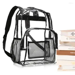 Backpack Clear Bookbags With Reinforced Strap Stitches Transparent Carry Bag Heavy Duty For