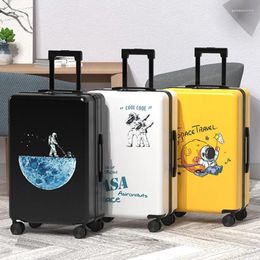 Suitcases Cartoon Suitcase Fashionable Travel Exquisite Pattern Password With Universal Wheel Trolley Box