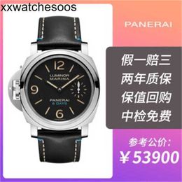Top Designer Watch Paneraiss Watch Mechanical 44mm second dial transparent left-handed needle Pam00796 completeL18A