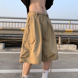 Men's Pants Boy Japanese Style Ins Khaki Wide-Leg Workwear Shorts