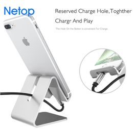 Netop Whole Cell Phone Mounts Desktop Phone Holder Charging Line For Pad Holder Portable Stander Nice Gift For Friend DHL2504164