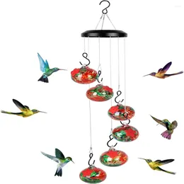 Other Bird Supplies Charming Wind Chimes Hanging Hummingbird Feeder With Flower Shape Feeding Ports 6 Balls For Outdoor Garden Yard Patio