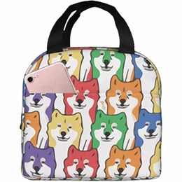 reusable Lunch Tote Bag LGBT Rainbow Shiba Inu Insulated Lunch Bag Durable Cooler Lunch Box u4fb#