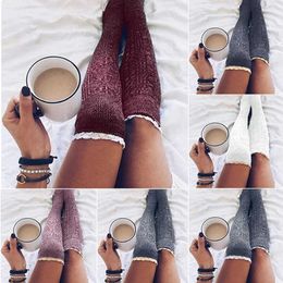 Sexy Socks Women Lace Winter Warm Socks Girls Thigh Stockings Womens Sexy Stockings Media Pantyhose Stockings Knee High Socks 1 Pairs 240416