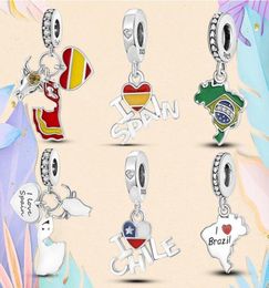 925 Silver bead fit Charms Charm Bracelet Spanish Bullfighting Charms Love Spain Chile Brazil Exotic charmes ciondoli DIY Fine Beads Jewelry4096550