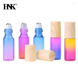 Storage Bottles 5pcs Thick Glass Roll On 5ml Gradient Color Empty Bottle Roller Ball For Essential Oil Travel Kit