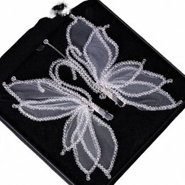 creative Crystal Butterfly Clip Handmade Wedding Headdr exquisite wedding hair ornaments hair accories for women Q1po#