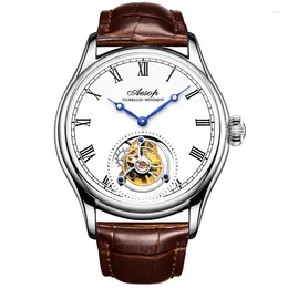 Wristwatches AESOP Men's Mechanical Wristwatch Flying Original Tourbillon Male Skeleton Watch For Men Man Luxury Clocks Support Drop