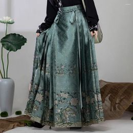 Skirts Stylish Daily Leisure Horse-face Skirt Improved Hanfu Adjustable Waist Chinese Style Ming-made Retro Jacquard