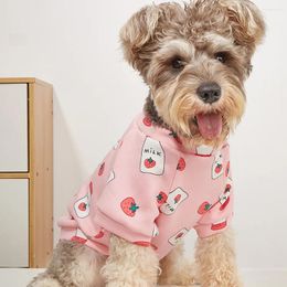 Dog Apparel Pet Hoodies Unisex Adorable Cartoon Pattern Keep Warmth Soft Texture Two-leg Cute Dogs Sweatshirt Clothes For Casual