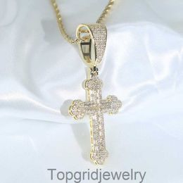 Hiphop New Cross Zircon Pendant with Diamond Full Diamond Mens Necklace