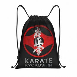 karate Kyokushin Drawstring Backpack Women Men Sport Gym Sackpack Portable Martial Arts Training Bag Sack Y3Vy#