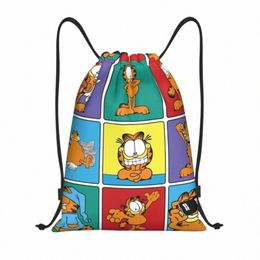 garfields Cat Funny Meme Drawstring Bags Women Men Foldable Gym Sports Sackpack Carto Comic Shop Backpacks T0dn#