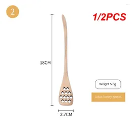 Spoons 1/2PCS Mixed Long Handle Mixing Stick Dessert Tools Natual Wooden Korean Style Kitchen Accessories