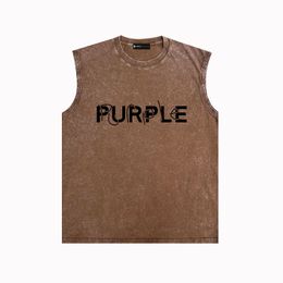 purple brand vest designer t shirts for men and women trendy mens tank tops ZJBPUR010 20a 19 18 11 4 Schematic letters do old printed vest breathable size S-XXL