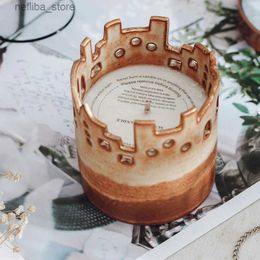 Fragrance Handmade Ceramic Scented Candles City Wall Silhouette Cup Candle Natural Soy Wax Fragrance Ornaments Gift Home Decoration L410