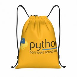 pyth Programming Logo Drawstring Backpack Sports Gym Bag for Women Men Programmer Computer Developer Training Sackpack N4eo#