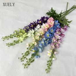 Decorative Flowers 106CM Artificial Delphinium Branch Wedding Floor Flower Arrangement Material Silk Hyacinth Butterfly Orchid Christmas