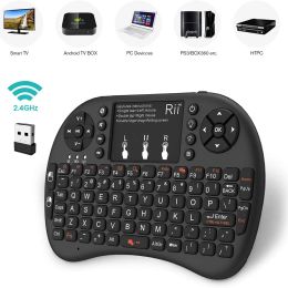 Keyboards Rii i8+ Mini wireless keyboard 2.4GHz Wireless Keyboard with TouchPad For Android TV Box,PC,Laptop,Smart TV,HTPC