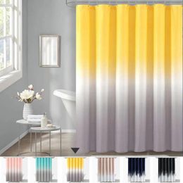 Shower Curtains Plain Gradient Partition Curtain 180 180cm Waterproof Bathroom Cover Cloth