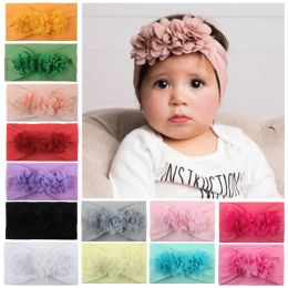 Hot Sale Chiffon Flower Baby Hair Accessories Super Soft Nylon Hairband Children Accessories Cute Princess Hairband LL