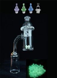 Newest 4mm Thick 25mm XL Splash Quartz Banger Nail Cyclone Spinning Carb Cap and Terp Pearl Insert For Dab Rig bong4512132