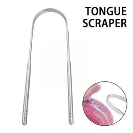 Stainless Steel Tongue Scraper Cleaner Coated Toothbrush Fresh Mouth Breath Tools Care Cleaning Tongue Oral Care Tool S030