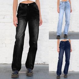 Women's Jeans Women Fashion High Waist Loose Casual Zipper Trousers Jogging Solid Baggy Outfits