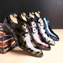 Casual Shoes SZSGCN 2024 Men Dress Floral Pattern Formal Leather Luxury Fashion Groom Wedding Oxford