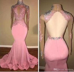 2019 New 2020 sexy long blush bridesmaid pink prom dress lace dress formal evening gowns dresses AW2708999166