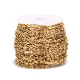 2 Metres Gold Tone 17mm Width Rolo Cable Chain Stainless Steel Link For Necklace making 240410