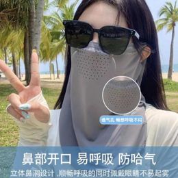 Scarves Outdoor Fishing Cycling Silk Mesh Face Cover Summer Sunscreen Motorcycle Half Mask Soft Scarf For Women