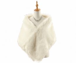 elegant Retail Warm Faux Fur Ivory Bolero Wedding Wrap Shawl Bridal Jacket Coat Accories u72w#