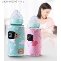 Bottle Warmers Sterilizers# Portable USB baby bottle heater travel milk heating cap insulated food Q240417