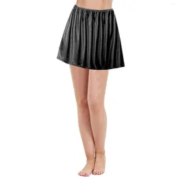 Skirts Pleated Skirt For Girls Women'S Solid Color High Waisted Wrap Hip Anti Transparency Dressy Ruffle Swing Short Mini