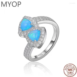 Cluster Rings MYOP 925 Silver Skin-friendly Non-allergic High Hardness Non-deformation Oxidation Discoloration Artificial OPAL RS2830A1