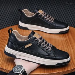 Casual Shoes 2024 Men's Work Labour Insurance Leather All-match Waterproof Non-slip Sneakers