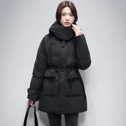 Women's Trench Coats Down Cotton-Padded Jacket Women Overcoat 2024 Autumn Winter Long Slim Hooded Thick Warm Parker Coat Outwear Casaco